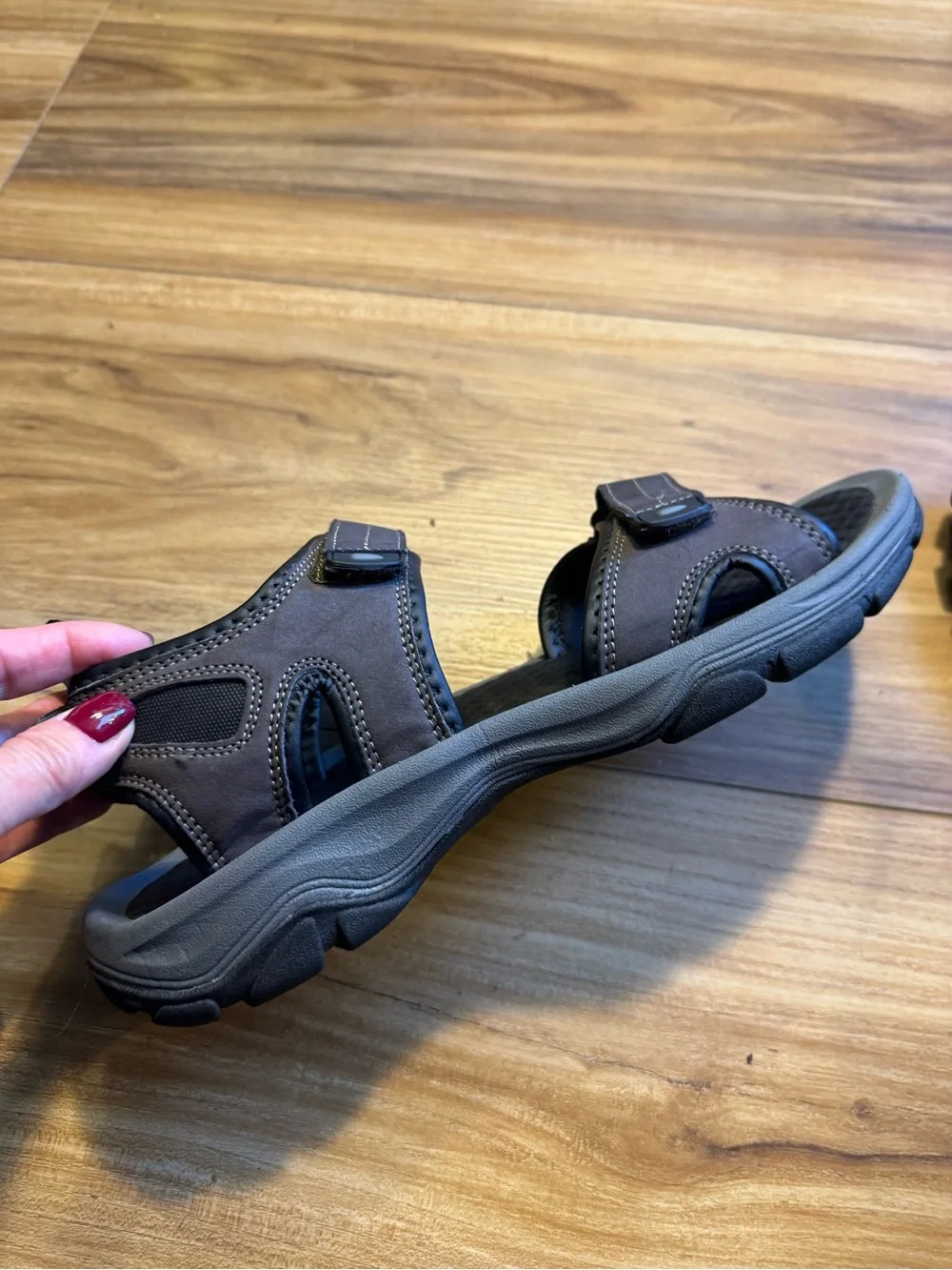 Khombu Brown Men's Adjustable Outdoor Sandals